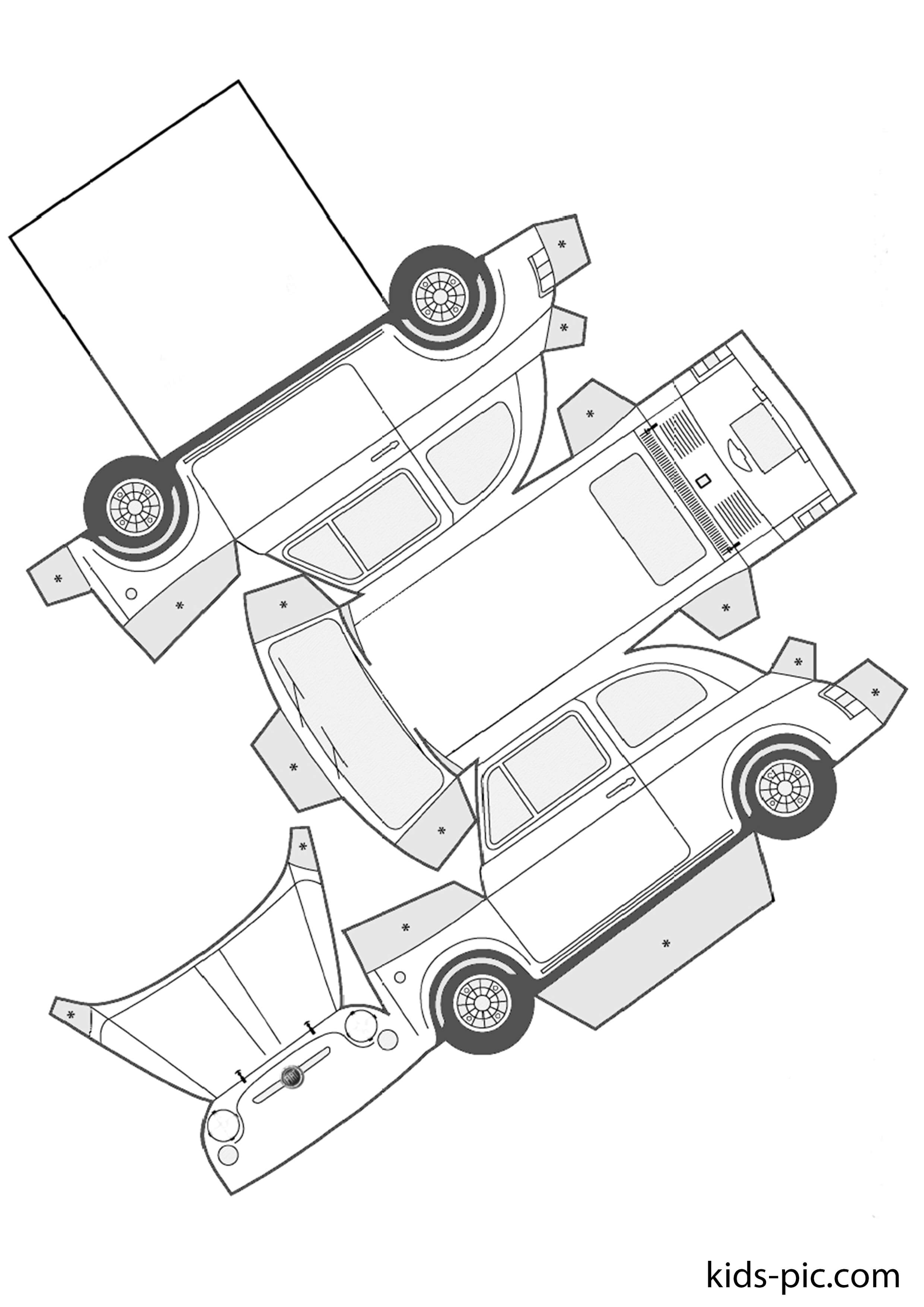 Verdrag opwinding Leidinggevende Paper Car Template Printable | Kids-Pic.com