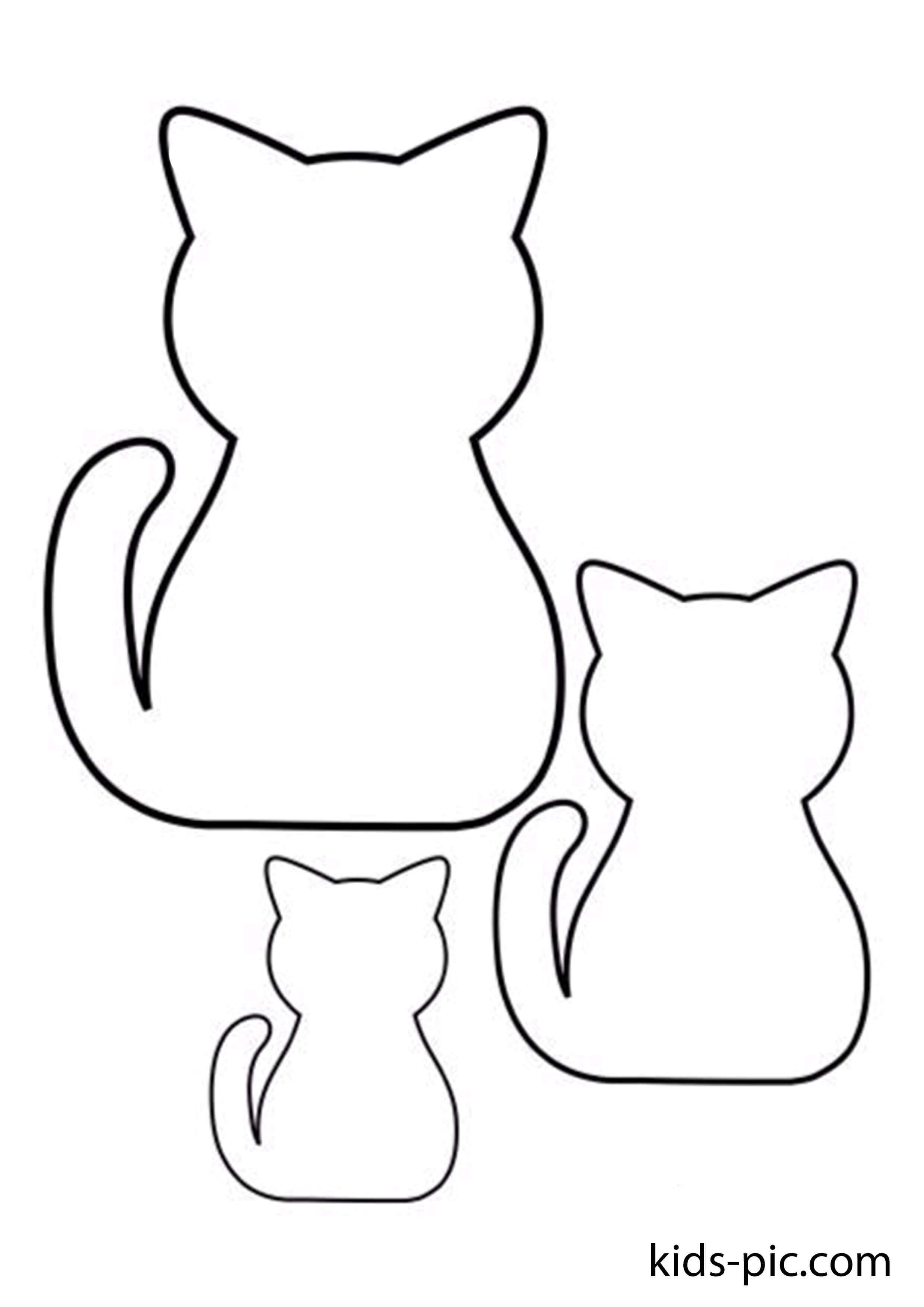 Шаблон котенка для рисования