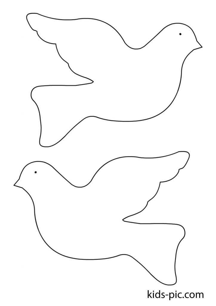 голуб з паперу об'ємний шаблони для вирізання