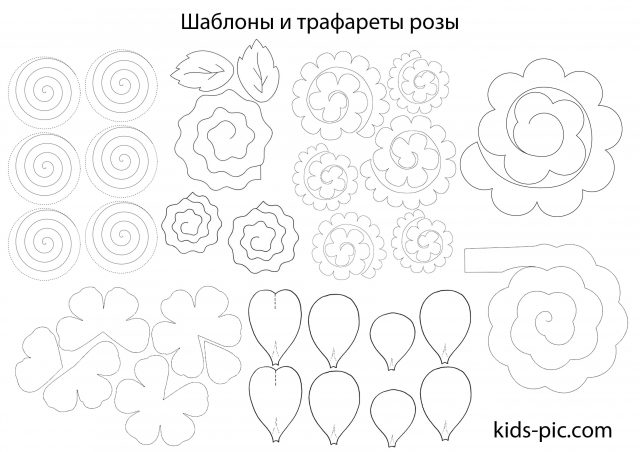 roses paper templates and stencils kids pic com