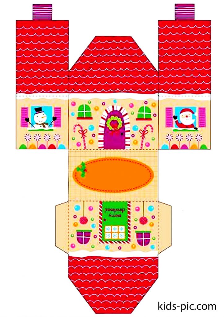 шаблон пряничного домика из бумаги для вырезания-2