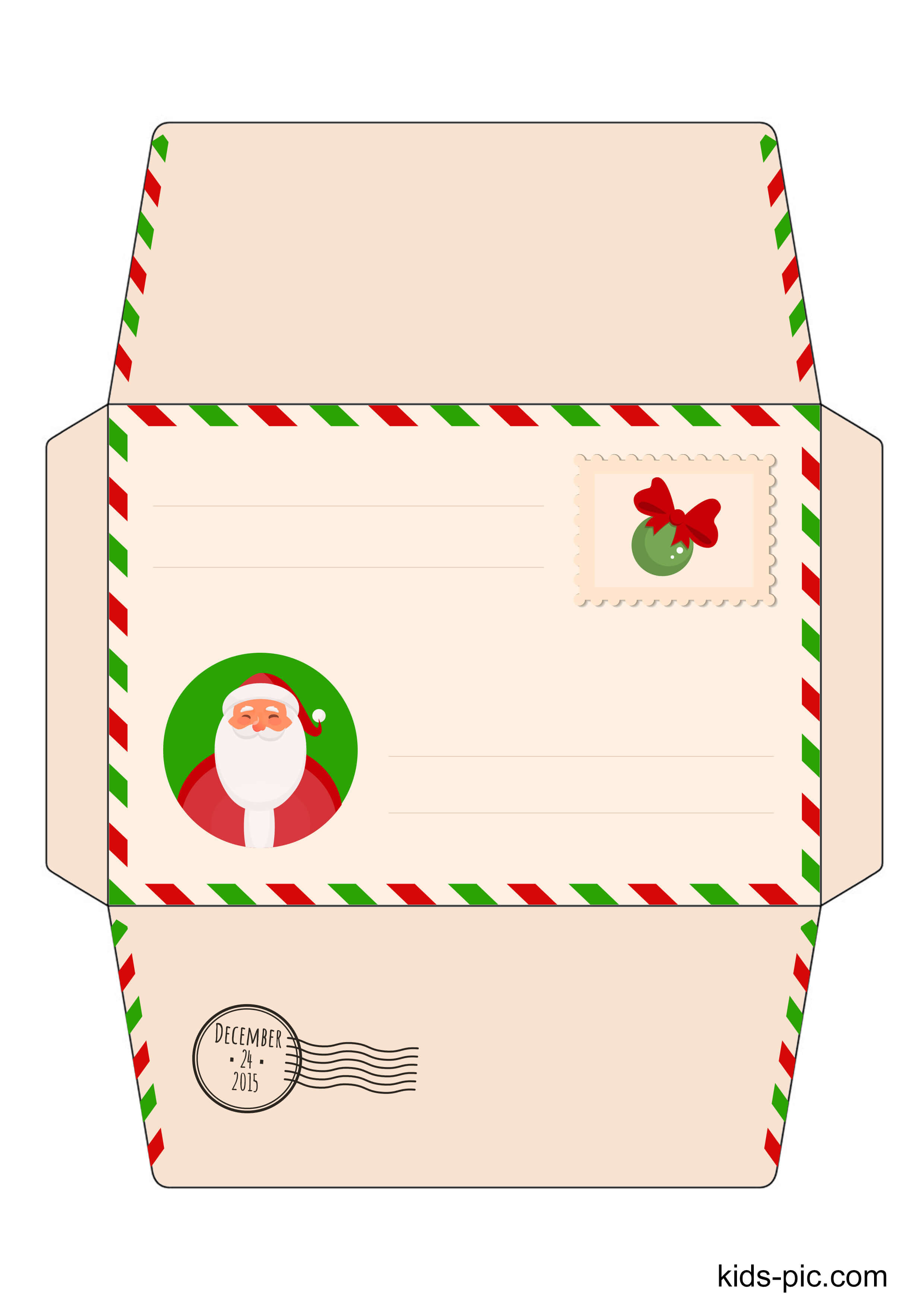 24 Letter Envelope Template To From Santa Kids Pic Com